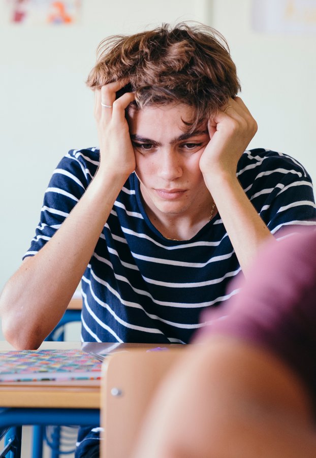 a frustrated school child